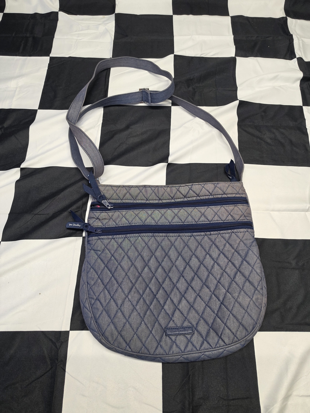 Vera Bradley Quilted Crossbody Bag in Slate Gray Blue